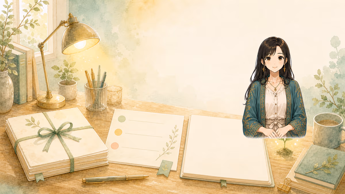 小説を書き終わったらやることの内容をイメージした創作アトリエの挿絵